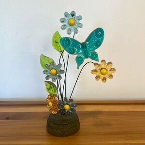 1960’s Vintage Lucite Flowers with Butterfly. Flower Power!